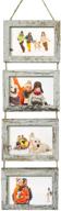 🖼️ stylish 4x6 wall hanging picture frames collage with 4 opening distressed white frames - perfect for displaying memories логотип