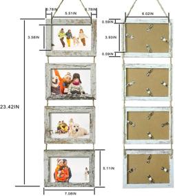 img 1 attached to 🖼️ Stylish 4x6 Wall Hanging Picture Frames Collage with 4 Opening Distressed White Frames - Perfect for Displaying Memories