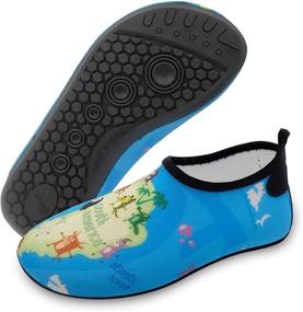 img 1 attached to Starry Earth Barefoot Surfing Little Girls' Shoes in Athletic