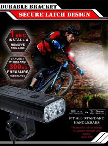 img 1 attached to 🚴 Bike Lights for Night Riding: Powerful 2760 Lumens USB Rechargeable 8 LED Bicycle Light with 5 Modes, Lasting 42 Hours - Front and Back Bike Lights Ideal for Road, Mountain, Commuter Bicycles Cycling