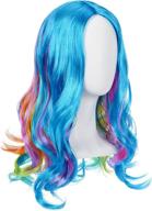 🌈 vibrant rainbow high wig for girls - 572534euc: add a colorful twist! logo
