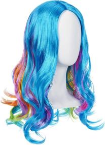 img 4 attached to 🌈 Vibrant Rainbow High Wig for Girls - 572534EUC: Add a Colorful Twist!