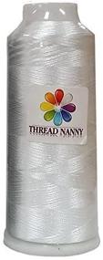 img 1 attached to 🧵 High-Capacity 5500 Yards Cone Spool White Embroidery Machine Bobbin Thread - 60 WT Polyester - Compatible with Brother, Janome, Singer Embroidery Machines