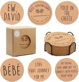 img 4 attached to 🌹 Hilarious Set of 6 Rose Apothecary Cork Coasters – Perfect Mother’s Day Merchandise, Birthday Decor, and Housewarming Present