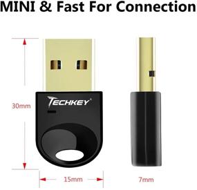 img 3 attached to Techkey USB Bluetooth 4.0 Adapter Dongle: Enhanced Connectivity for PC Laptop Desktop, Stereo Music, Skype Calls, Keyboard, Mouse | Windows 10 8.1 8 7 XP Vista Compatible