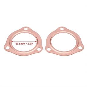 img 3 attached to Acouto 2.5 Inch Copper Header Collector Gaskets - Durable & Reusable Exhaust Gaskets for SBC BBC 302 350 454 3 Bolt - 2 Pack