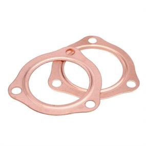 img 4 attached to Acouto 2.5 Inch Copper Header Collector Gaskets - Durable & Reusable Exhaust Gaskets for SBC BBC 302 350 454 3 Bolt - 2 Pack