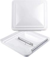 rvguard rv roof vent cover 14 inches: universal replacement lid white (2 pack) for ventline (pre 2008) & elixir vents (since 1994) logo