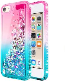 img 3 attached to 💖 Eye-Catching iPod Touch 7 Case with Screen Protector - E-Began Glitter Liquid Gradient Quicksand Bling Diamond Design - Durable Girls Cute Case for iPod Touch 7th/6th/5th Generation Pink/Aqua