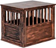 🐶 multi-functional 26-inch unfinished solid wood small dog crate furniture as an end table logo