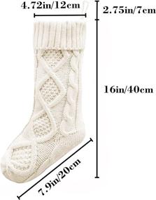 img 2 attached to SUNYPLAY Christmas Stockings - 4 Pack 18 Inches Large Cable Knitted Stocking Decorations for Holiday Party Decor - (4 x White)