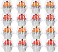🧁 vumdua clear plastic cupcake containers - 100 packs individual cupcake boxes, cake carrier holders with dome lids for wedding party, bpa-free logo