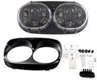 🏍 dual led headlight upgrade for motorcycle road glide (2004-2013) - black logo