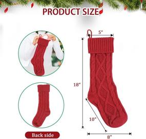 img 1 attached to 🎄 Large Cable Knitted Christmas Stockings: 4-Pack, 18 Inches, Ivory White and Burgundy - Ideal for Family, Kids, Holiday Decorations, Xmas Party Gifts