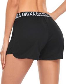 img 3 attached to Oalka Women's Running Shorts with Side Pockets for Gym & Fitness Activities