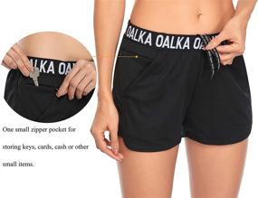 img 2 attached to Oalka Women's Running Shorts with Side Pockets for Gym & Fitness Activities