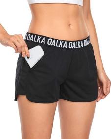 img 1 attached to Oalka Women's Running Shorts with Side Pockets for Gym & Fitness Activities