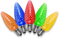 c9 christmas lights - multi color led crunchy bulbs - 25 bulbs - commercial grade - dimmable - indoor & outdoor - super bright - spread holiday spirit & joy logo