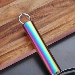 img 1 attached to 🌈 Berglander Rainbow Handle Stainless Steel Pizza Wheel: Super Sharp Pizza Slicer with Titanium Colorful Plating, Easy-to-Clean and Store Pastry Cutter (Rainbow Handle)