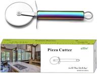 🌈 berglander rainbow handle stainless steel pizza wheel: super sharp pizza slicer with titanium colorful plating, easy-to-clean and store pastry cutter (rainbow handle) logo