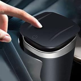 img 3 attached to 🚬 Smell Proof Car Ashtray with Lid: Portable, Detachable & Smokeless Mini Trash Can with Blue LED Light Indicator - Perfect for Most Cars
