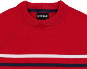 img 2 attached to 👕 Adorable Striped Jacquard Pullover Sweater for Toddler Boys - Trendy Boys' Clothing