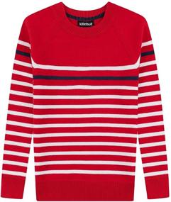 img 4 attached to 👕 Adorable Striped Jacquard Pullover Sweater for Toddler Boys - Trendy Boys' Clothing