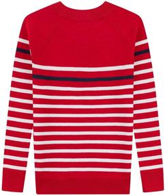 img 3 attached to 👕 Adorable Striped Jacquard Pullover Sweater for Toddler Boys - Trendy Boys' Clothing