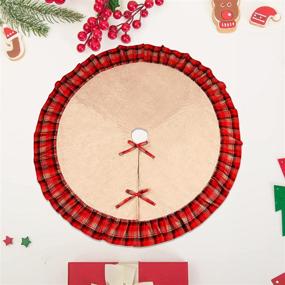 img 2 attached to 🎄 Rustic Red and Black Plaid Ruffle Tree Skirt - Aytai Christmas Tree Skirt 48 Inch, Ideal for Buffalo Plaid Christmas Tree Decoration and Holiday Party