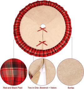 img 1 attached to 🎄 Rustic Red and Black Plaid Ruffle Tree Skirt - Aytai Christmas Tree Skirt 48 Inch, Ideal for Buffalo Plaid Christmas Tree Decoration and Holiday Party