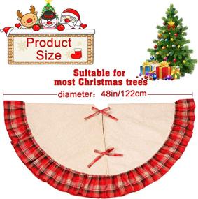 img 3 attached to 🎄 Rustic Red and Black Plaid Ruffle Tree Skirt - Aytai Christmas Tree Skirt 48 Inch, Ideal for Buffalo Plaid Christmas Tree Decoration and Holiday Party