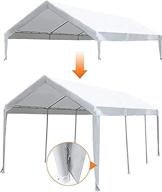 🚗 abba patio carport replacement top canopy cover for garage shelter, 10x20 ft, white - superior quality with pole skirts & ball bungees logo