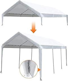 img 4 attached to 🚗 Abba Patio Carport Replacement Top Canopy Cover for Garage Shelter, 10x20 Ft, White - Superior Quality with Pole Skirts & Ball Bungees