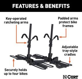 img 2 attached to 🚲 CURT 18087 Locking Tray-Style Hitch Bike Rack Mount, Fits 2-Inch Receiver, 4 Bicycles - Secure and Enhanced SEO