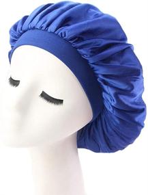 img 1 attached to 🧖 Silky Durags and Bonnets 2pcs Set: Unisex Long Tail Doo rag and Turban Sleep Cap for Men and Women