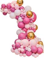 🎈 lekani hot pink and gold balloon garland kit - perfect for wedding and birthday party decorations - includes 140 pieces логотип