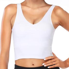 img 2 attached to 🏋️ Women's UOTJCNR Longline Padded Sports Bra: Gym, Yoga, Fitness Crop Top for Workout and Running