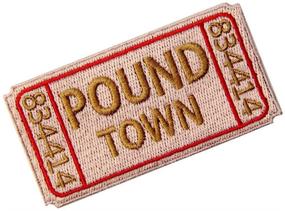 img 1 attached to 🎫 Iron-On Patch: Ticket to Pound Town Biker Morale Applique - Funny Embroidered Sew-On Emblem