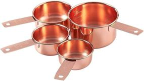 img 1 attached to Stackable Copper Plated Stainless Steel Measuring Cup Set - 4 Pieces for Precision Baking & Cooking