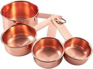 stackable copper plated stainless steel measuring cup set - 4 pieces for precision baking & cooking logo