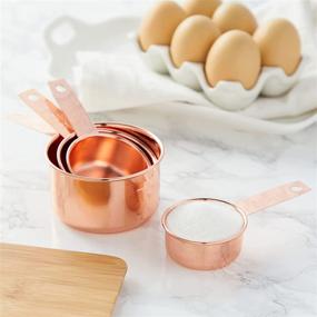 img 3 attached to Stackable Copper Plated Stainless Steel Measuring Cup Set - 4 Pieces for Precision Baking & Cooking