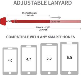 img 3 attached to 📱 Безопасный фиксатор для телефона Safe Tether: Регулируемый ремешок для шеи мобильного телефона - Красный