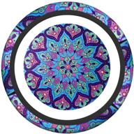 boho mandala car steering wheel cover ，accessories steering wheel protector anti-slip breathable，sweat absorption neoprene universal 15 inches logo