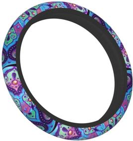 img 3 attached to Boho Mandala Car Steering Wheel Cover ，Accessories Steering Wheel Protector Anti-Slip Breathable，Sweat Absorption Neoprene Universal 15 Inches