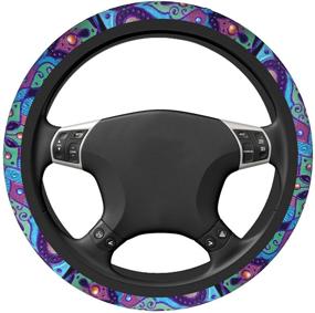 img 2 attached to Boho Mandala Car Steering Wheel Cover ，Accessories Steering Wheel Protector Anti-Slip Breathable，Sweat Absorption Neoprene Universal 15 Inches