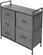 🗄️ large standing organizer chest - az l1 life concept storage dresser furniture unit for bedroom, office, living room, and closet - 5 drawer removable fabric bins - dark grey logo