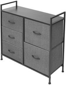 img 4 attached to 🗄️ Large Standing Organizer Chest - AZ L1 Life Concept Storage Dresser Furniture Unit for Bedroom, Office, Living Room, and Closet - 5 Drawer Removable Fabric Bins - Dark Grey