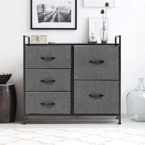 img 3 attached to 🗄️ Large Standing Organizer Chest - AZ L1 Life Concept Storage Dresser Furniture Unit for Bedroom, Office, Living Room, and Closet - 5 Drawer Removable Fabric Bins - Dark Grey