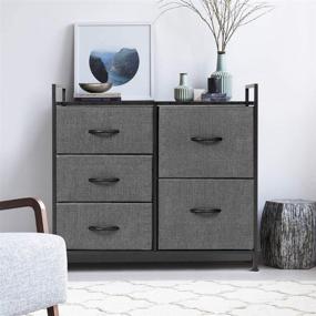 img 2 attached to 🗄️ Large Standing Organizer Chest - AZ L1 Life Concept Storage Dresser Furniture Unit for Bedroom, Office, Living Room, and Closet - 5 Drawer Removable Fabric Bins - Dark Grey