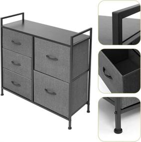 img 1 attached to 🗄️ Large Standing Organizer Chest - AZ L1 Life Concept Storage Dresser Furniture Unit for Bedroom, Office, Living Room, and Closet - 5 Drawer Removable Fabric Bins - Dark Grey